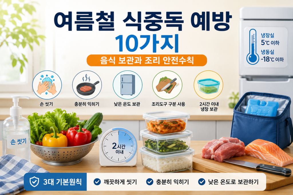 여름철 식중독 예방 방법 10가지와 음식 보관 및 조리 안전수칙