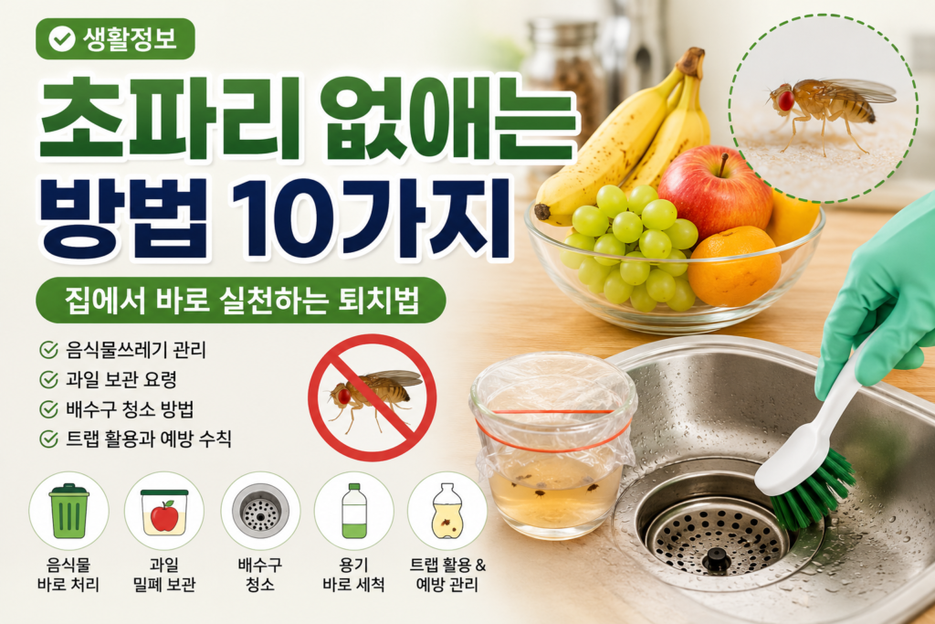 초파리 없애는 방법 10가지와 주방 청소 및 음식물 관리 요령