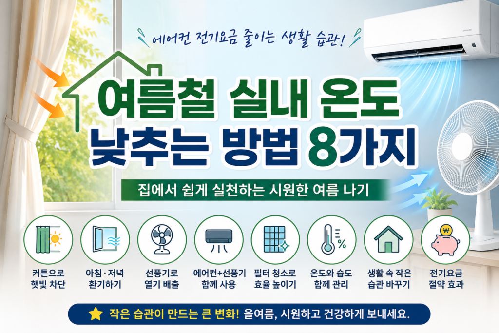 여름철 실내 온도 낮추는 방법과 에어컨 전기요금 절약 생활 습관
