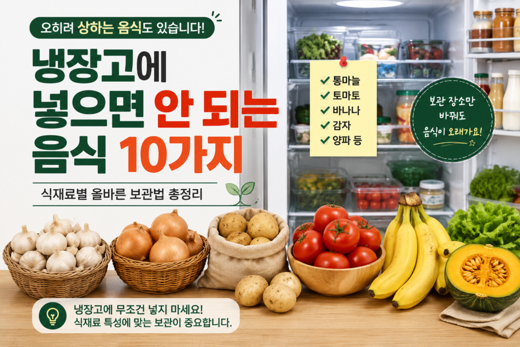 냉장고에 넣으면 안 되는 음식 10가지와 올바른 식재료 보관법