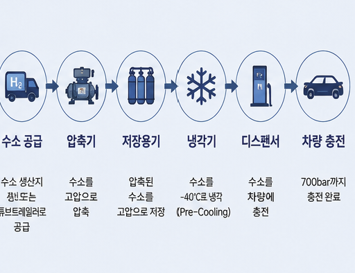 수소충전소 핵심 설비 전체 연동 과정과 중앙 제어시스템