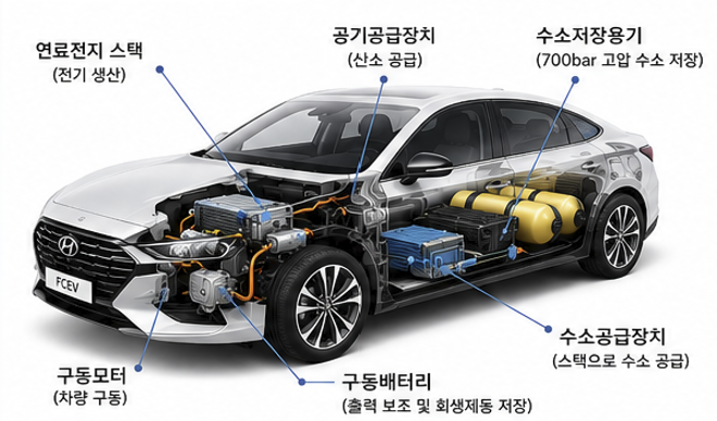 수소전기차 작동 원리와 기본 개념