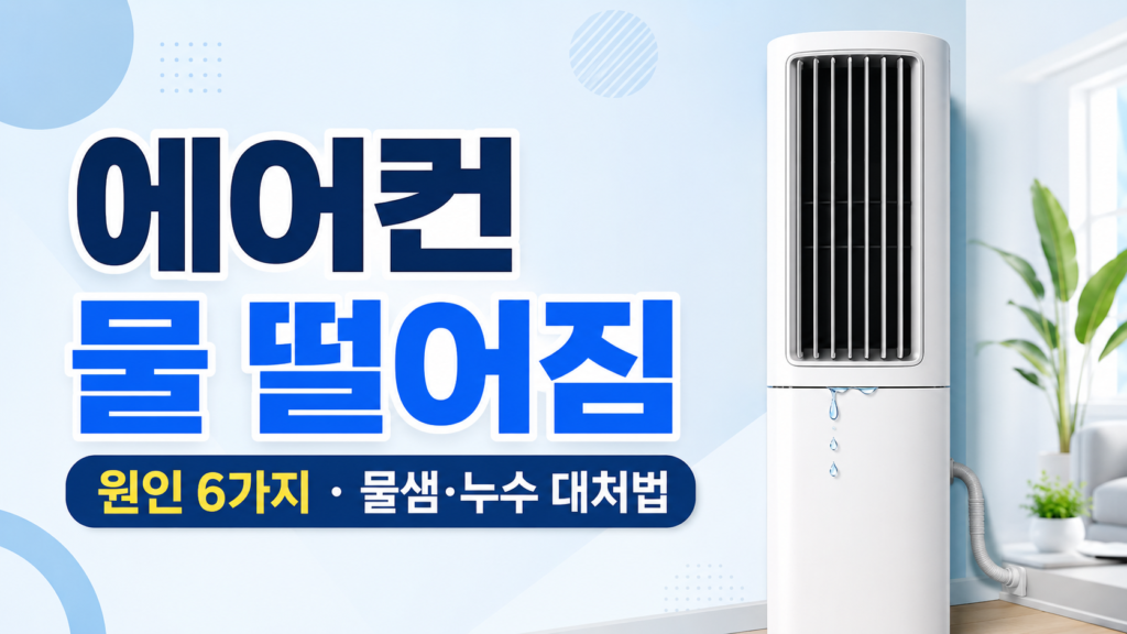 에어컨 물 떨어짐 원인 6가지와 물샘·누수 대처법을 안내하는 대표이미지