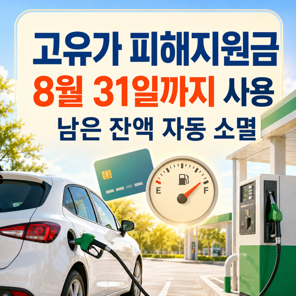 2026년 고유가 피해지원금 8월 31일 사용기한과 남은 잔액 자동 소멸 안내