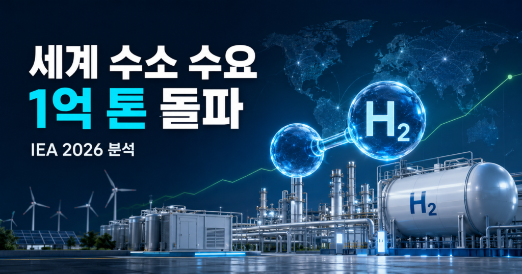 세계 수소 수요 1억 톤 돌파와 IEA 2026 수소시장 분석