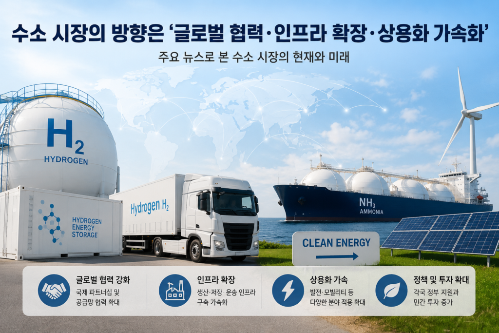 2026년 수소시장 전망과 글로벌 협력·인프라 확장·상용화 방향